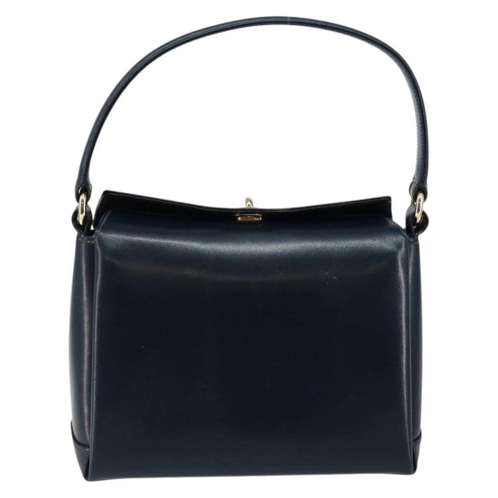 Gucci Vintage Convertible Box Crossbody Bag Leather Navy Leather Handbag (Authentic  )