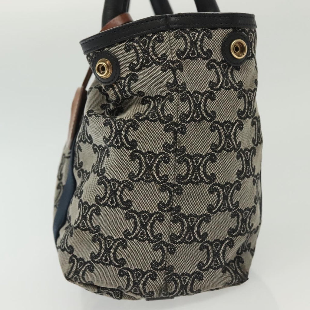 Celine Vintage Macadam Handbag Macadam Navy Canvas Bag (Authentic  )
