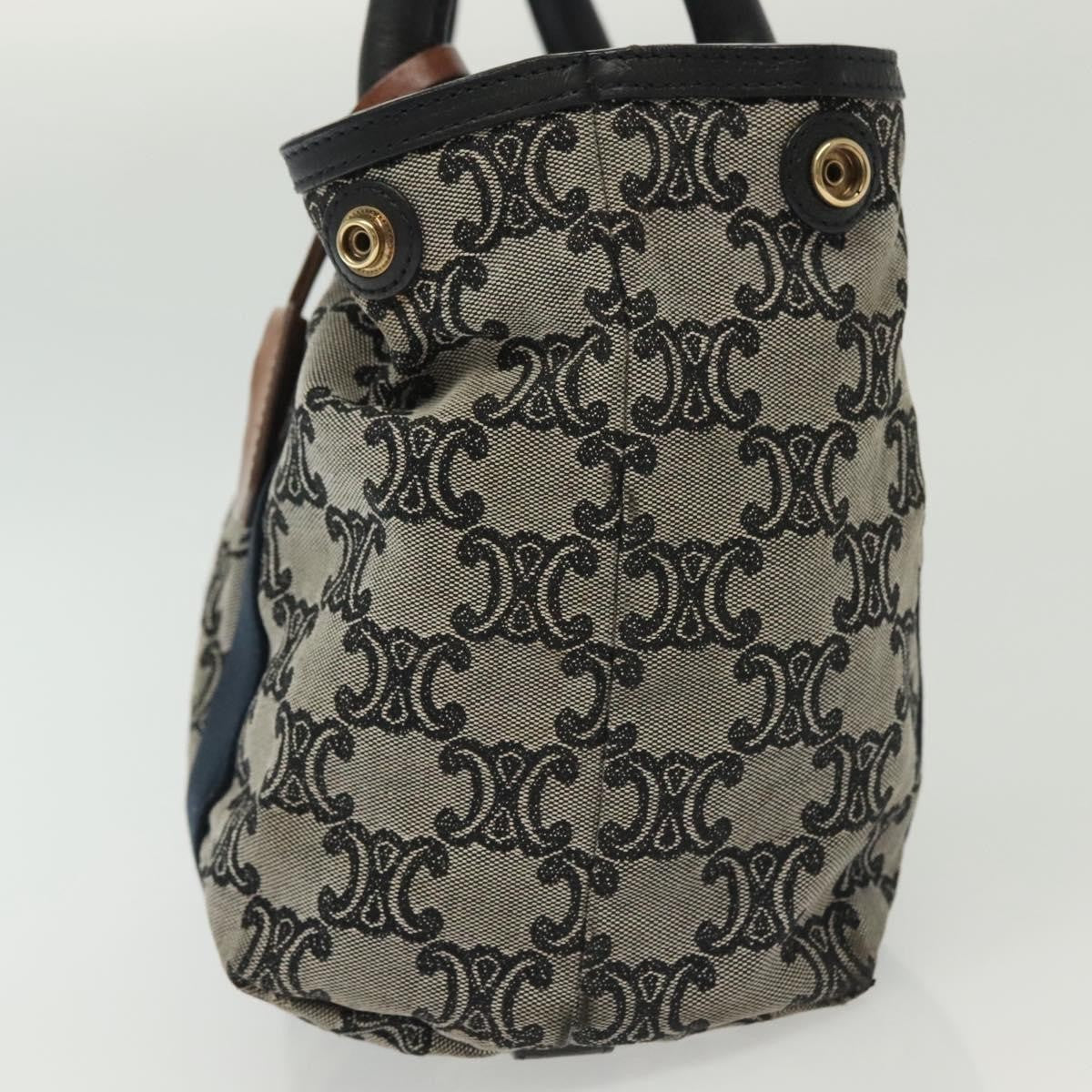 Celine Vintage Macadam Handbag Macadam Navy Canvas Bag (Authentic  )