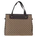 Celine Vintage Macadam Handbag Canvas Beige Canvas Handbag (Authentic  )
