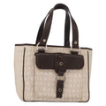 Bvlgari Logomania Handbag Canvas Beige Canvas Handbag (Authentic  )