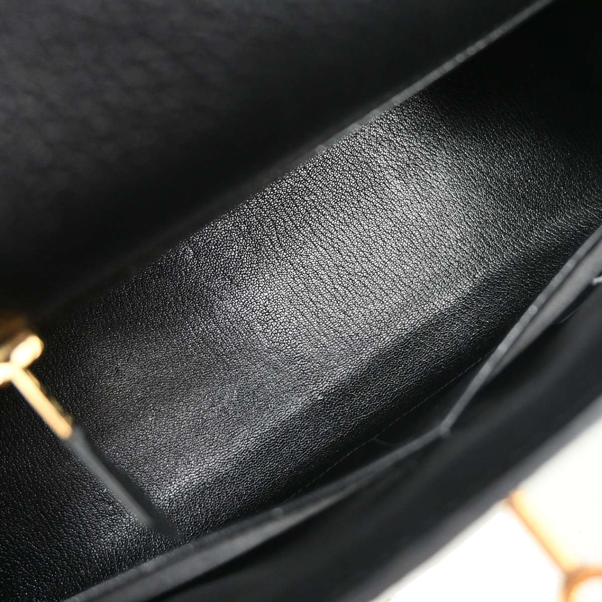 Hermes Kelly Handbag Black Ardennes With Gold Hardware Black Leather Handbag ( )