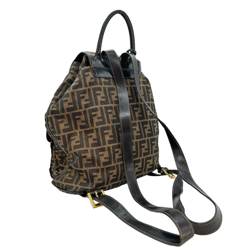 Fendi Fendi Backpack Daypack Zucca Canvas Brown Canvas Backpack Bag (Authentic  )