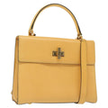 Celine Vintage Convertible Turnlock Top Handle Bag Leather Yellow Leather Bag (Authentic  )