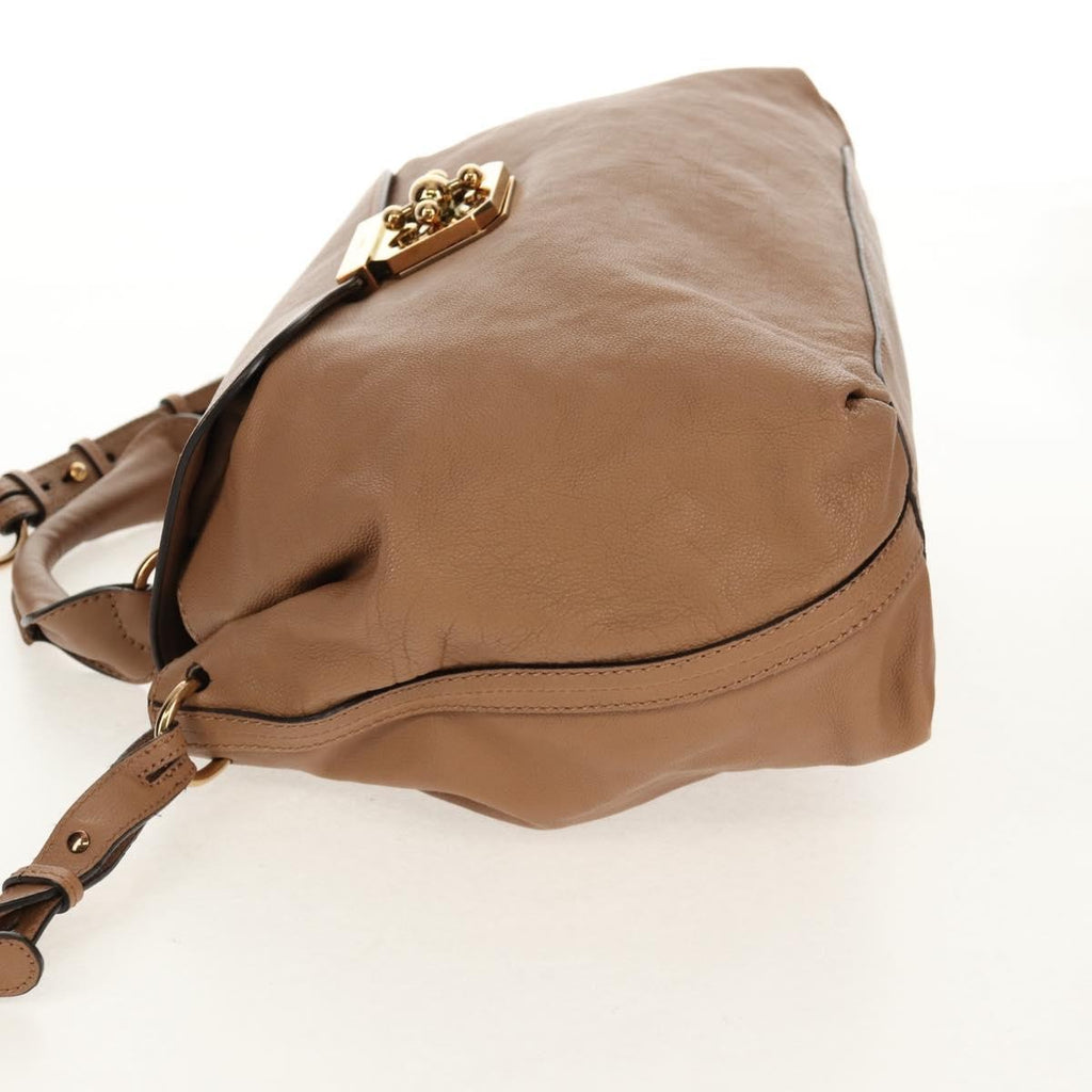 Chloe Elsie Convertible Satchel Leather Beige Leather Handbag (Authentic  )