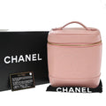 Chanel Vintage Timeless Cosmetic Case Caviar Pink Leather Handbag (Authentic  )