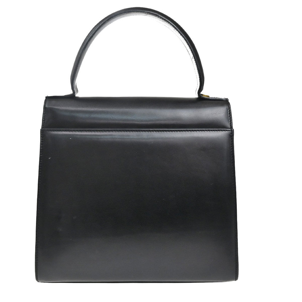 Salvatore Ferragamo Vala Handbag Leather Black Leather Handbag (Authentic  )