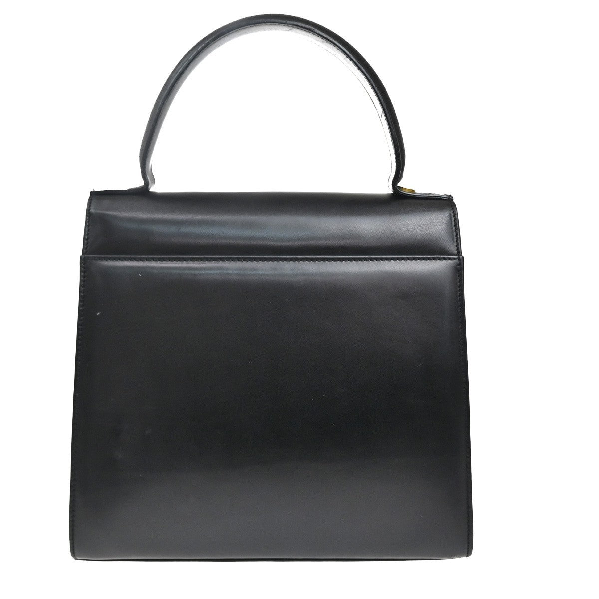 Salvatore Ferragamo Vala Handbag Leather Black Leather Handbag (Authentic  )
