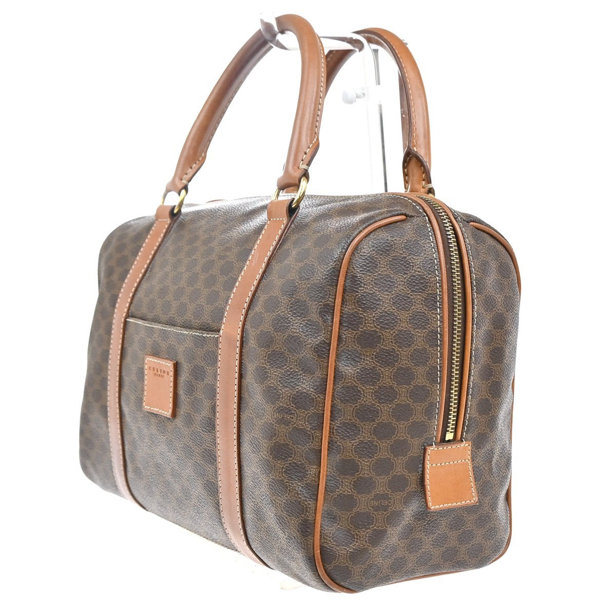 Celine Macadam Handbag Macadam With Leather Brown Pvc Handbag (Authentic  )