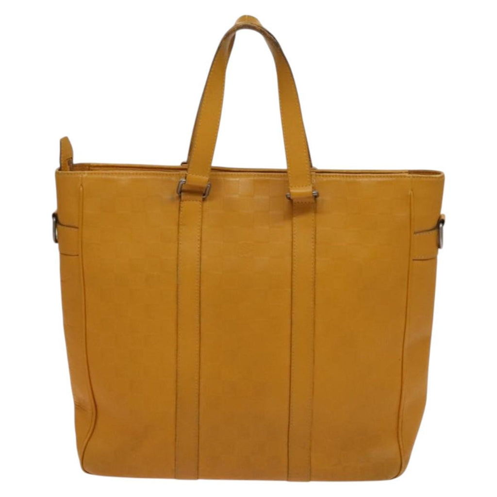 Louis Vuitton Tadao Handbag Damier Infini Leather Yellow Leather Handbag (Authentic  )