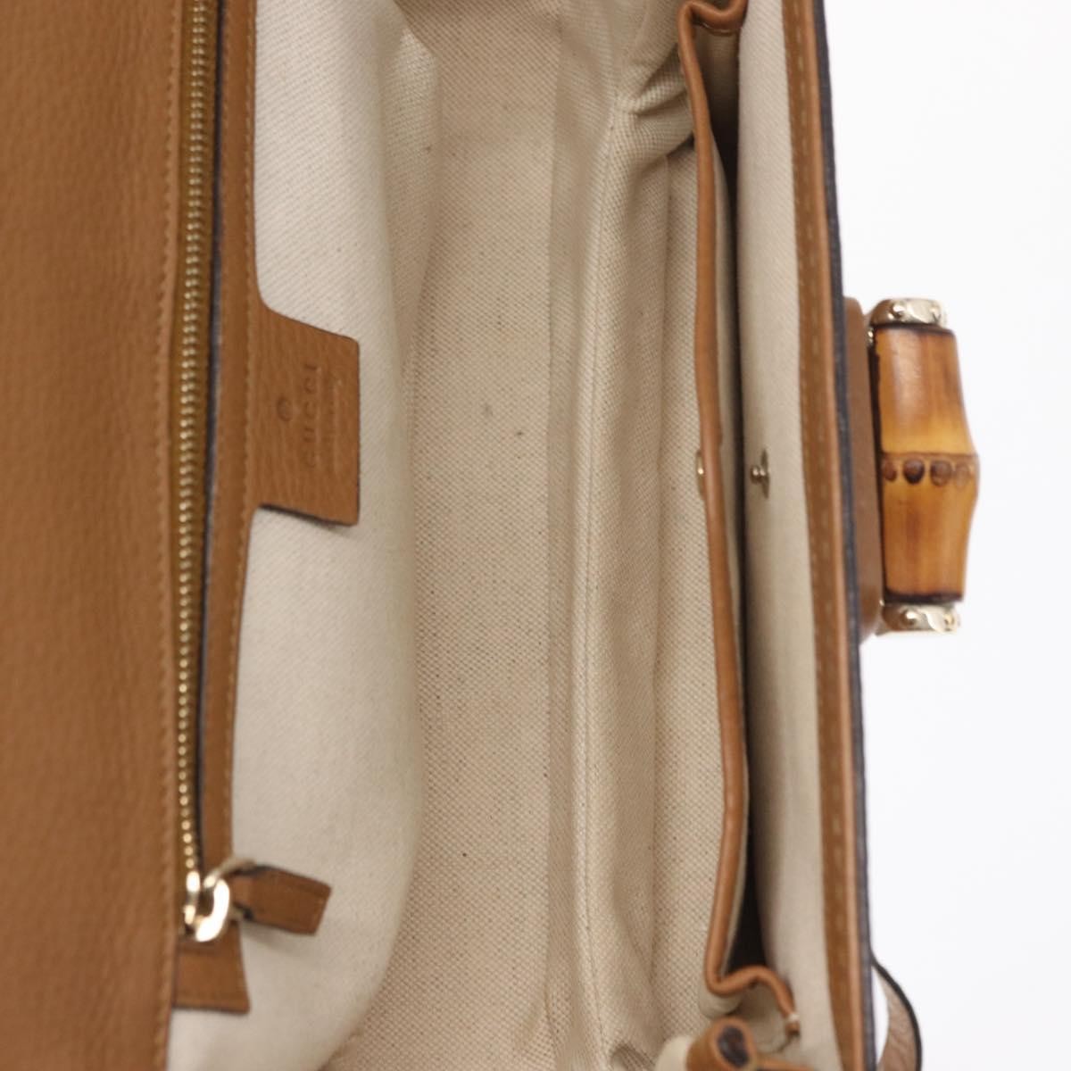 Gucci New Bamboo 1921 Top Handle Bag Leather Brown Leather Handbag (Authentic  )