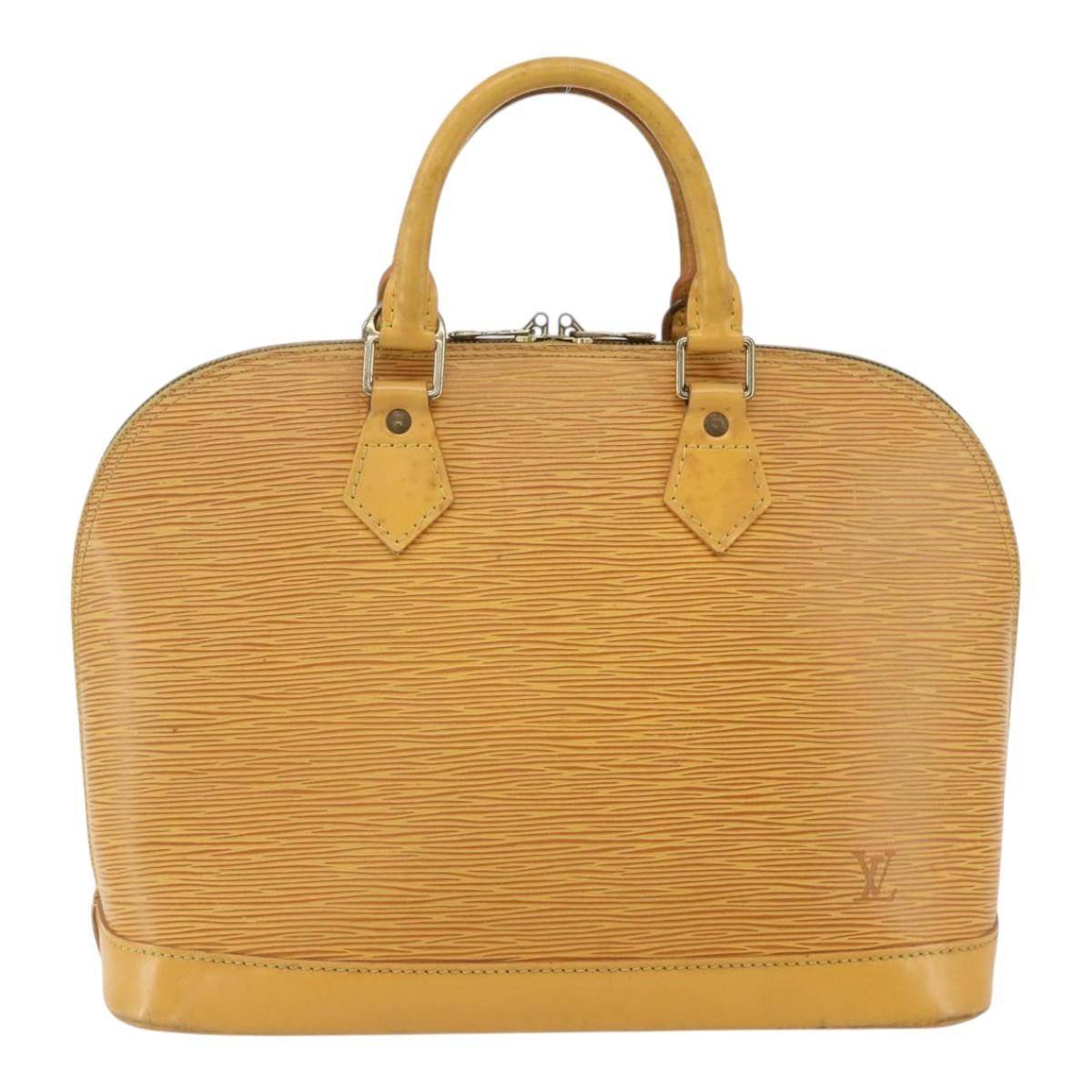 Louis Vuitton Alma Handbag Epi Leather Yellow Leather Handbag (Authentic  )