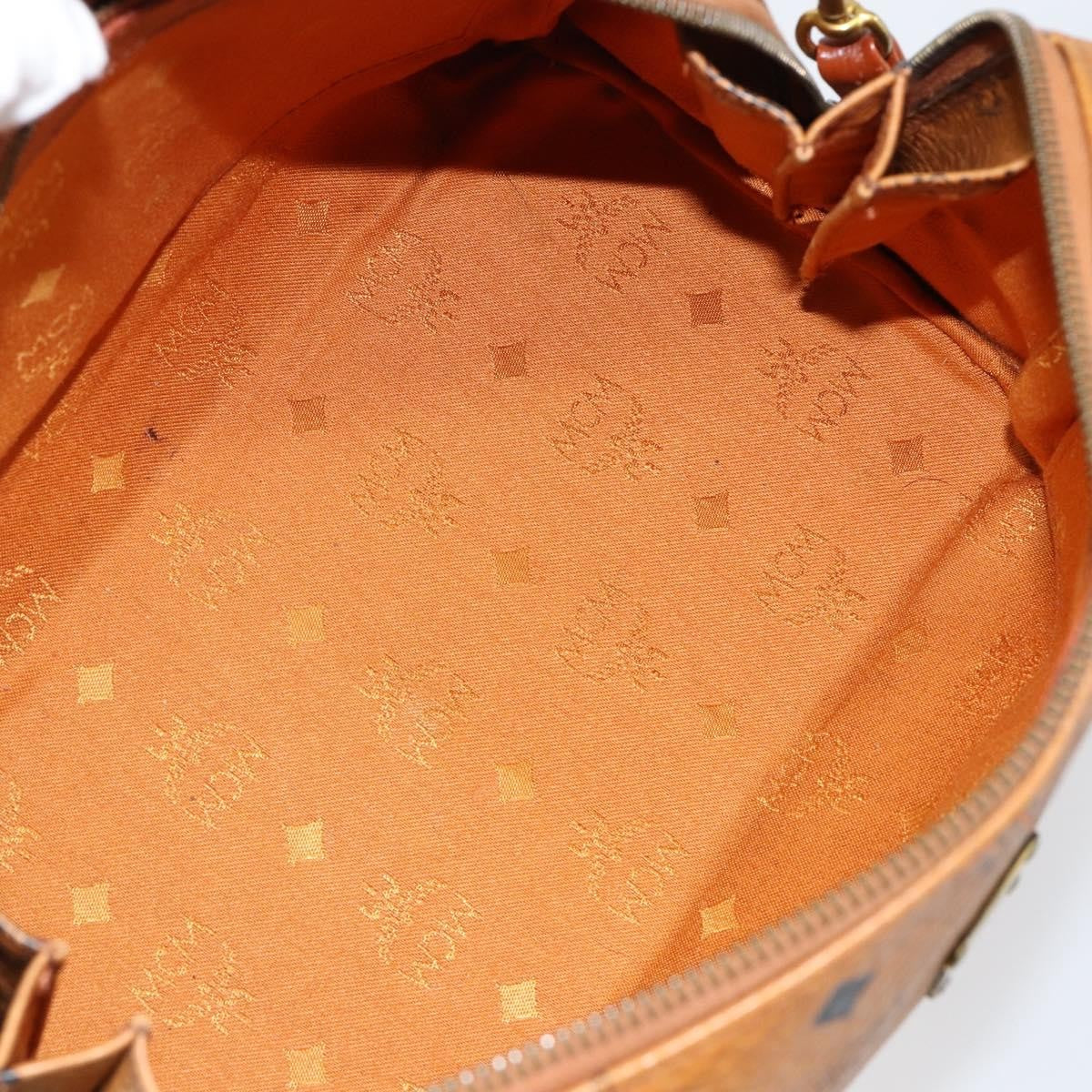 MCM Visetos Handbag Canvas And Leather Brown Canvas Handbag (Authentic  )
