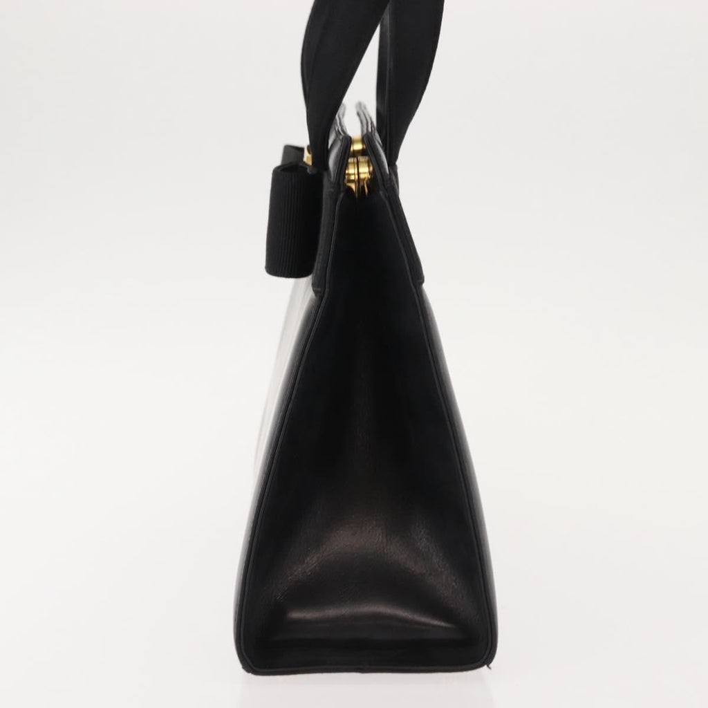Salvatore Ferragamo Vala Handbag Leather Black Leather Handbag (Authentic  )