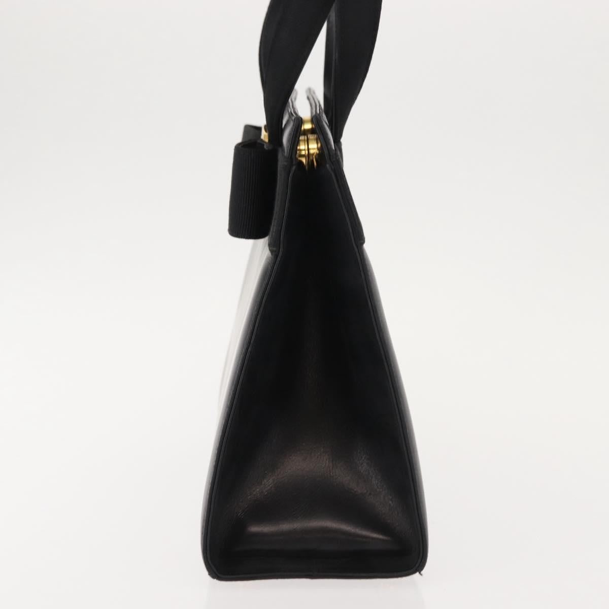 Salvatore Ferragamo Vala Handbag Leather Black Leather Handbag (Authentic  )