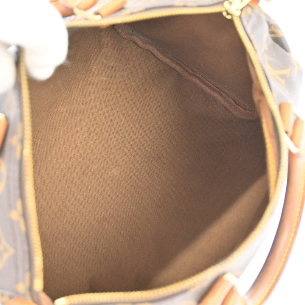 Louis Vuitton Speedy Handbag Monogram Canvas Brown Canvas Handbag ( )