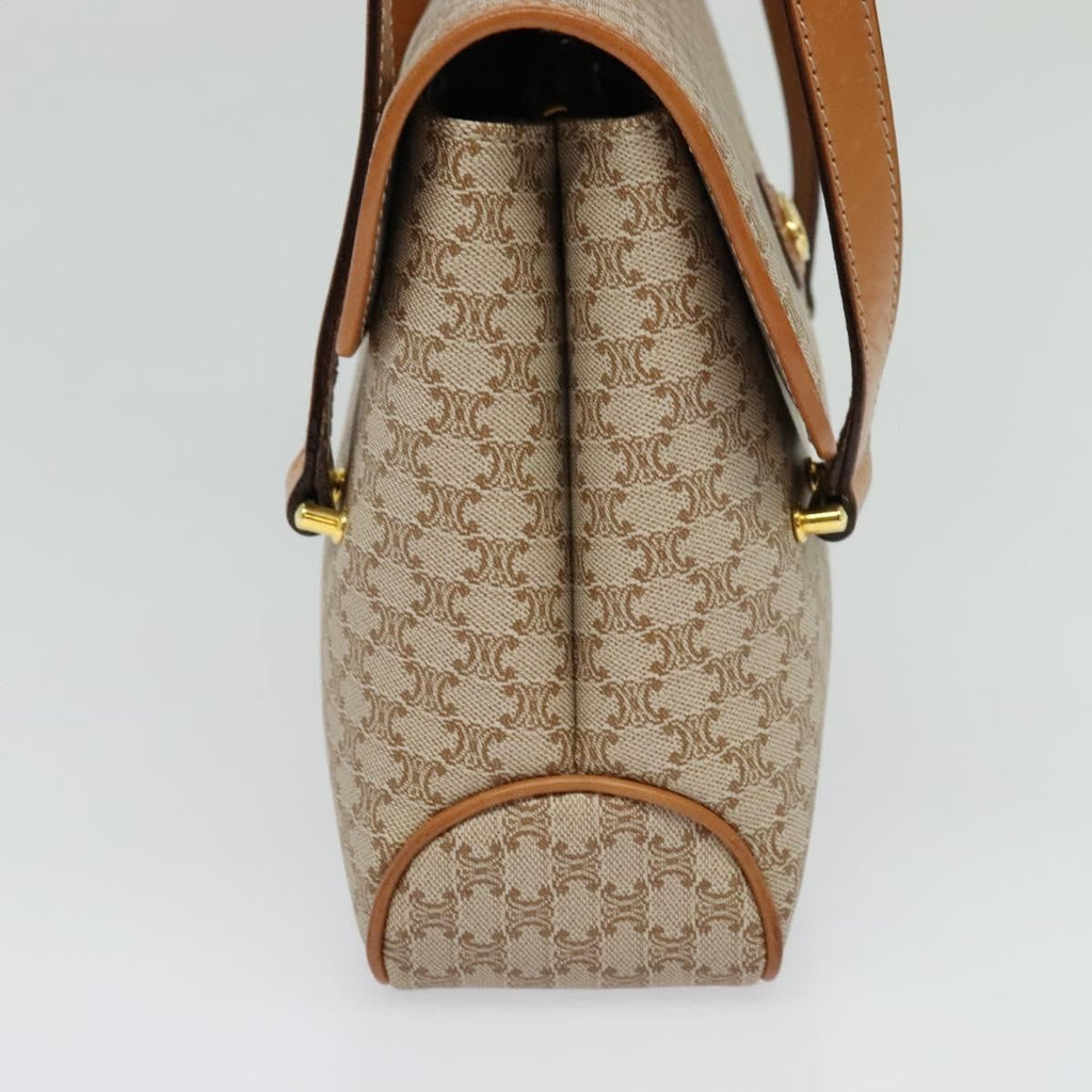 Celine Vintage Macadam Handbag Canvas And Leather Beige Canvas Handbag (Authentic  )