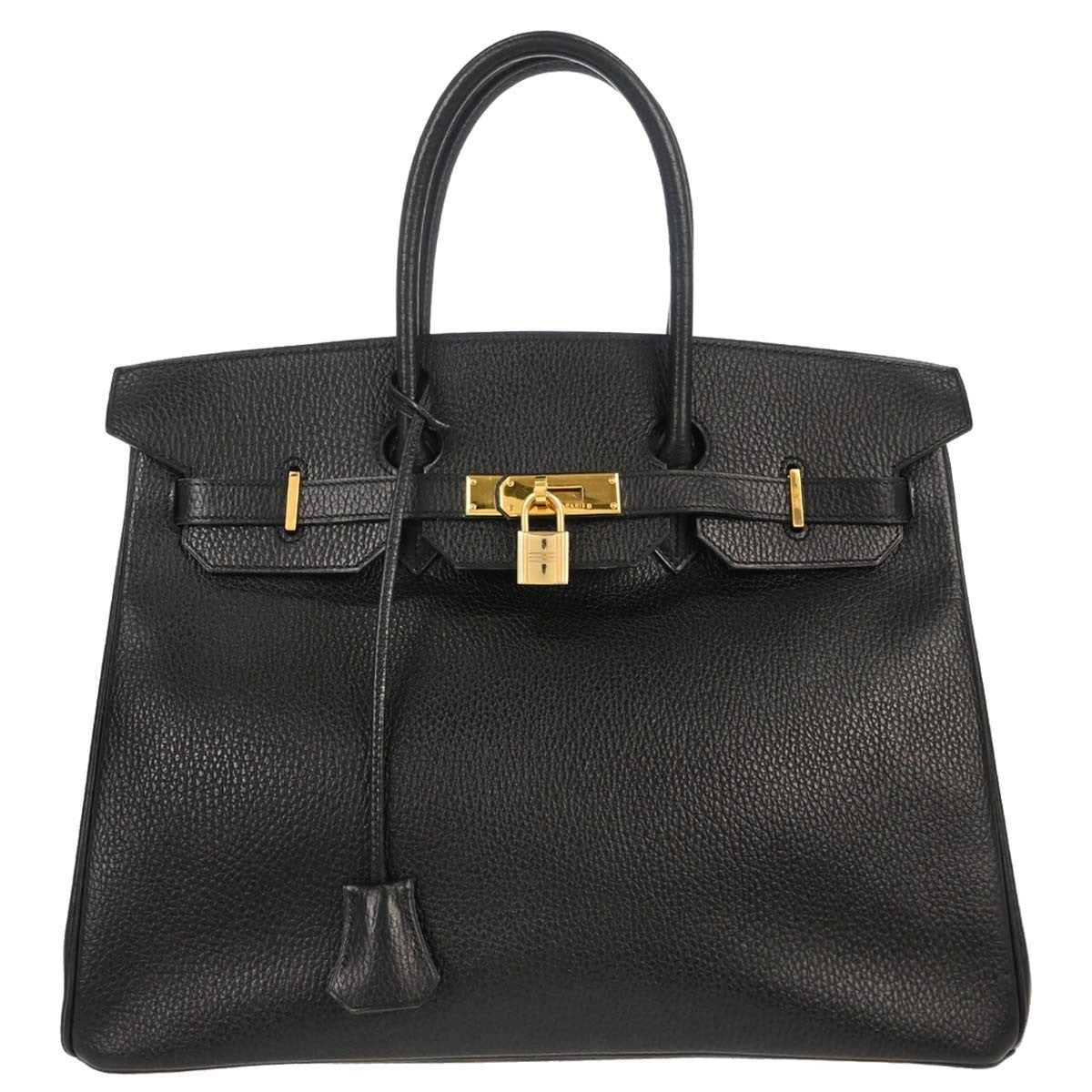 Hermes Birkin Handbag Black Ardennes With Gold Hardware Black Leather Handbag ( )