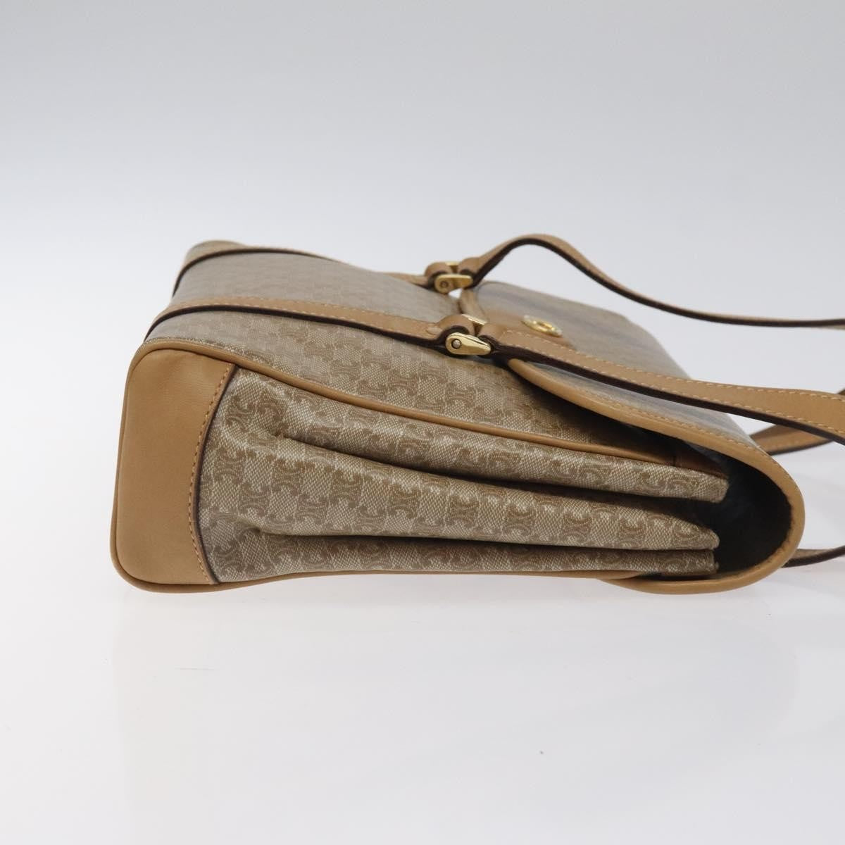 Celine Vintage Macadam Handbag Canvas And Leather Beige Canvas Handbag (Authentic  )