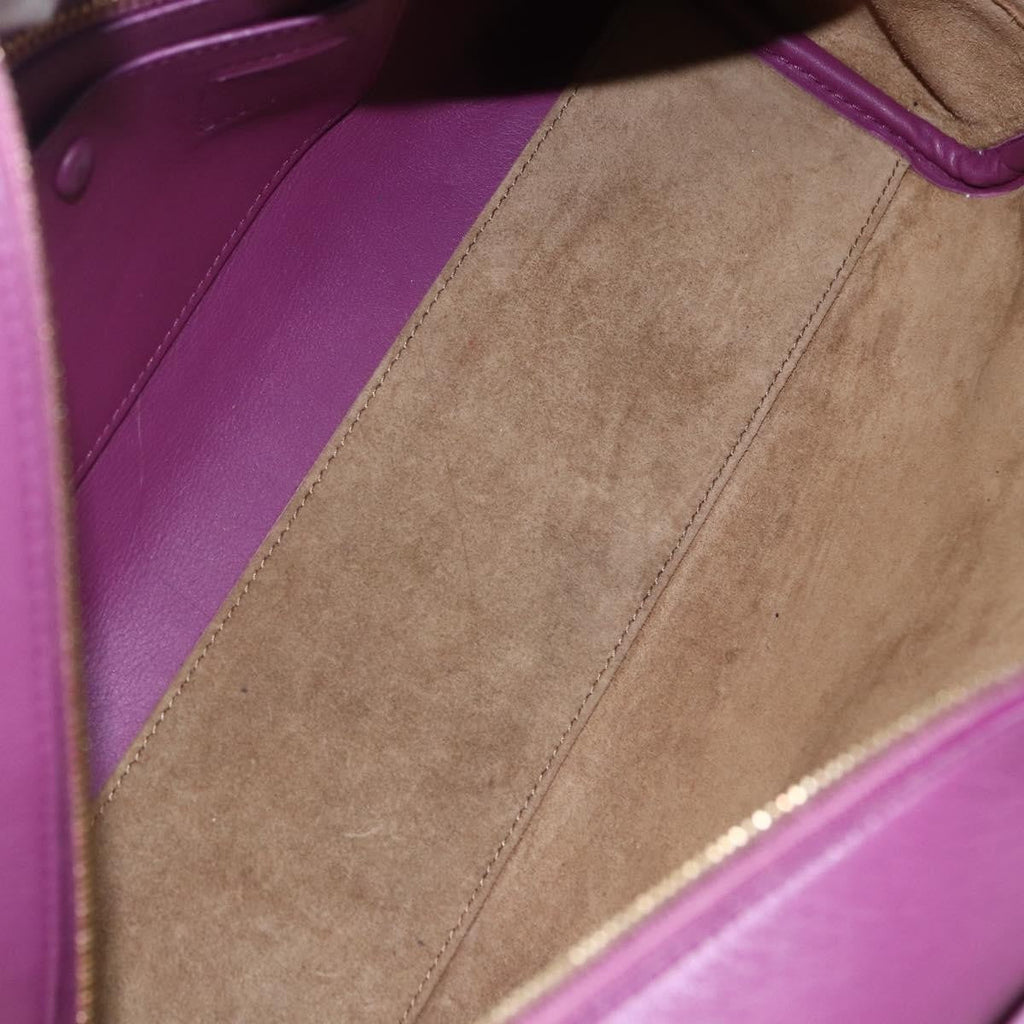 Loewe Amazona Bag Leather Purple Leather Handbag (Authentic  )