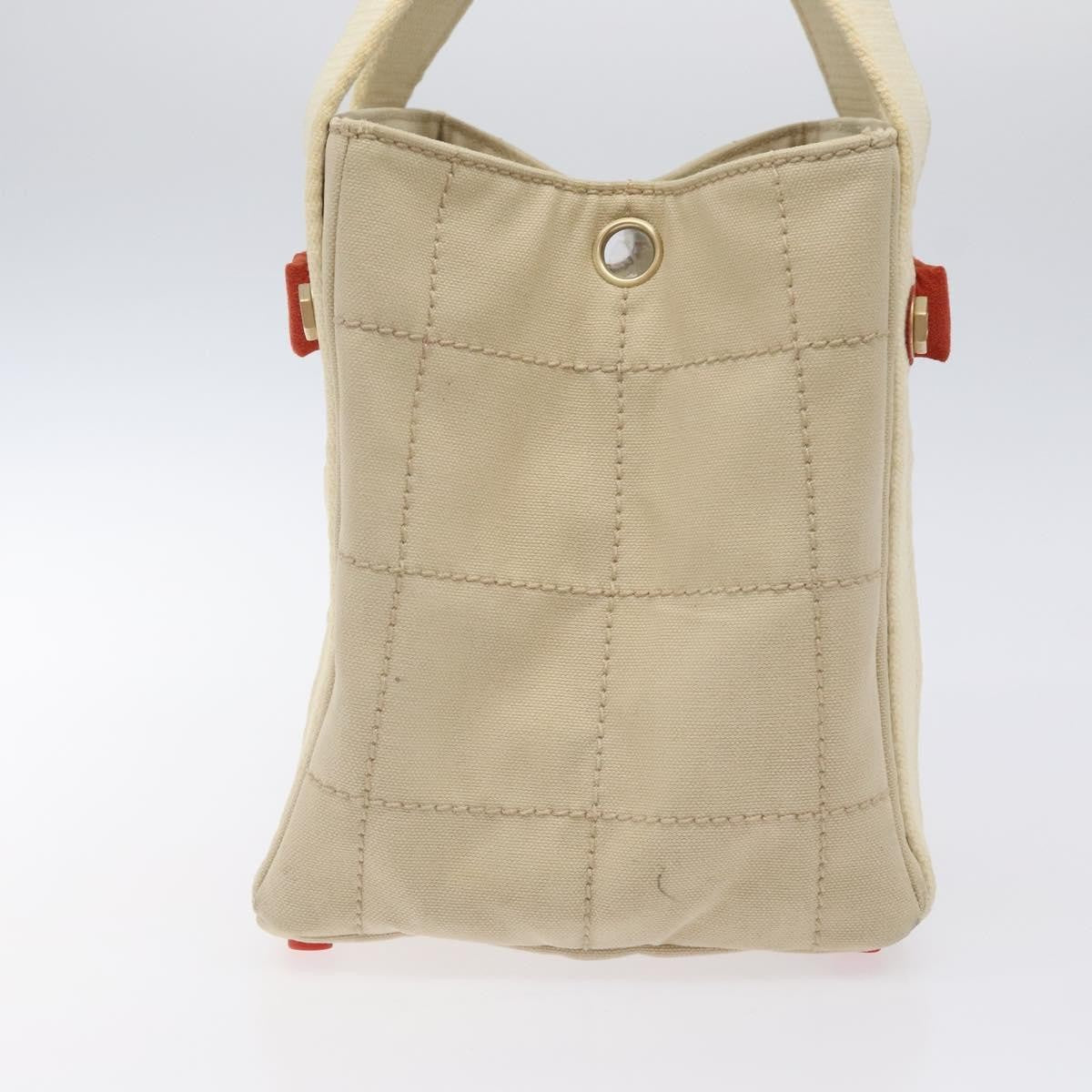 Chanel Chocolate Bar Coco Mark Handbag Canvas Beige Canvas Handbag (Authentic  )