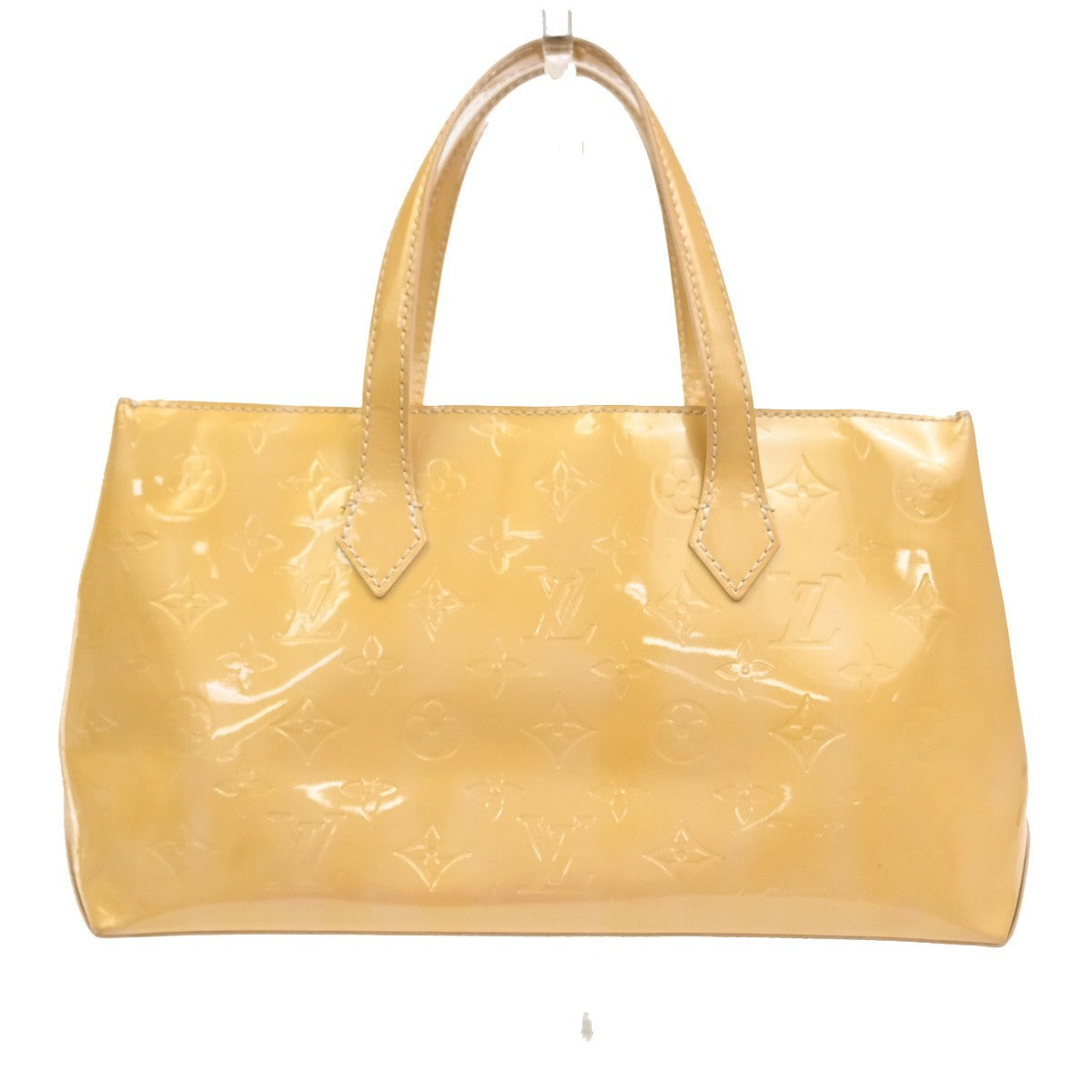 Louis Vuitton Wilshire Handbag Monogram Vernis Beige Patent_Leather Handbag (Authentic  )
