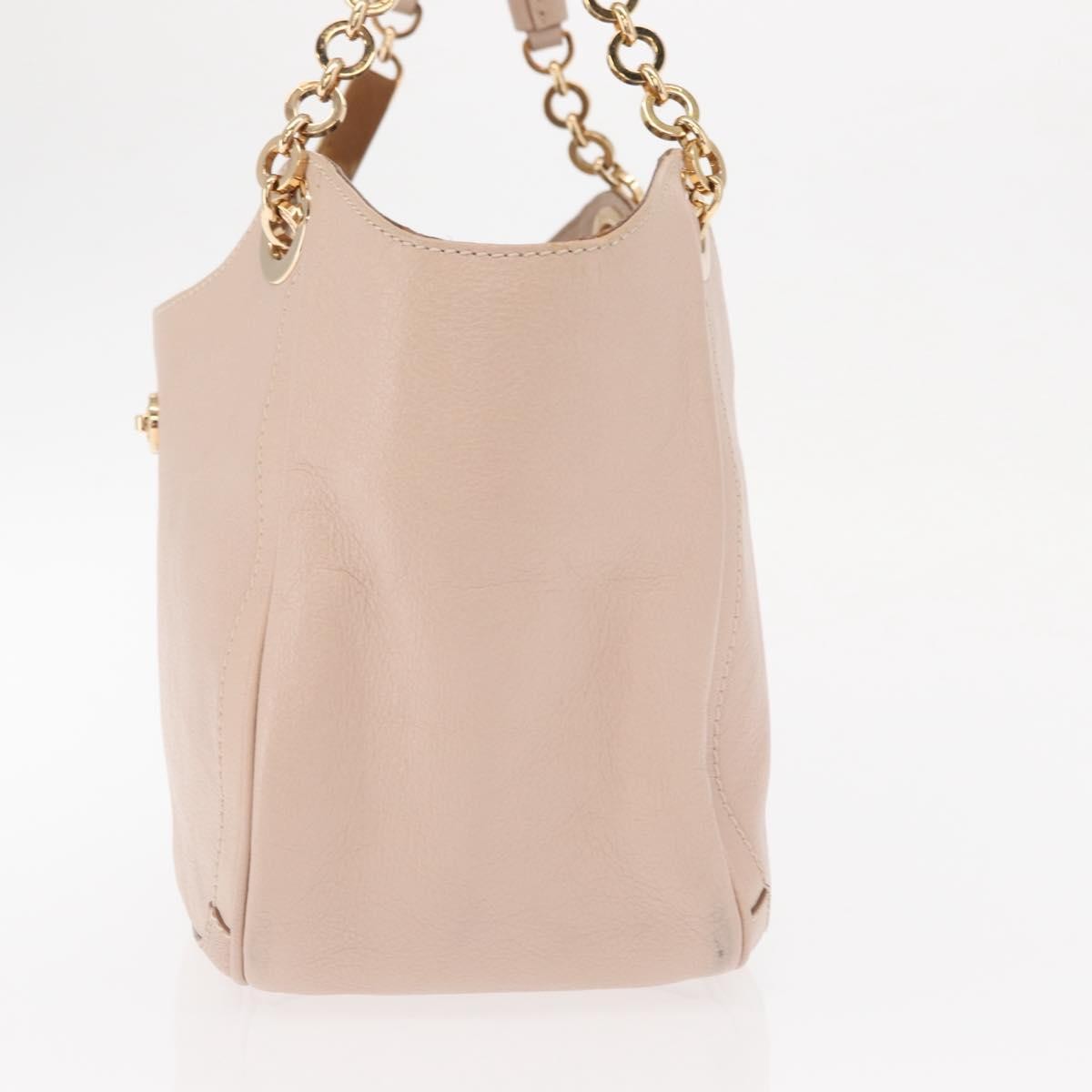 Salvatore Ferragamo Betulla Chain Tote Leather Pink Leather Handbag (Authentic  )