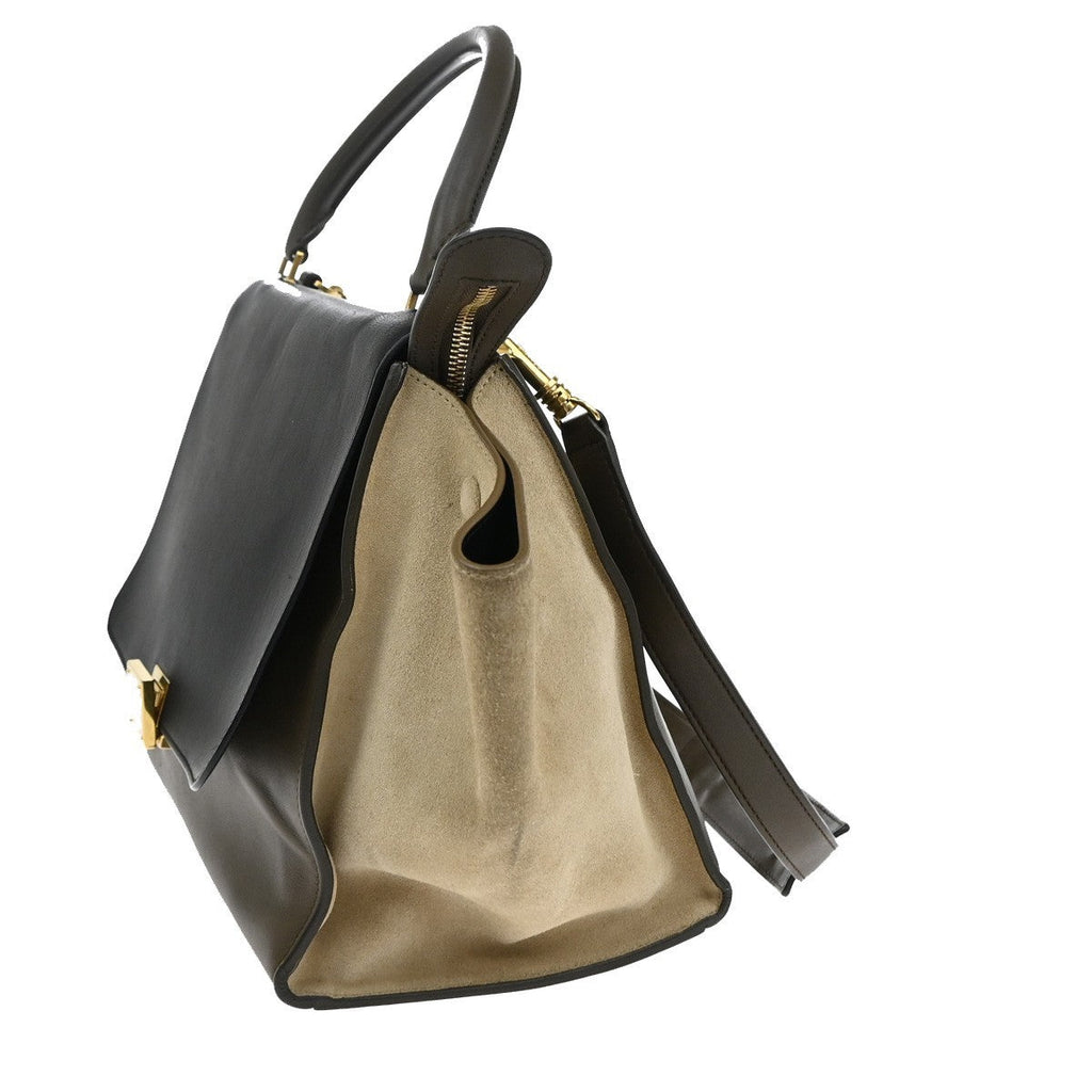Celine Trapeze Bag Leather With Suede Multicolour Leather Handbag ( )