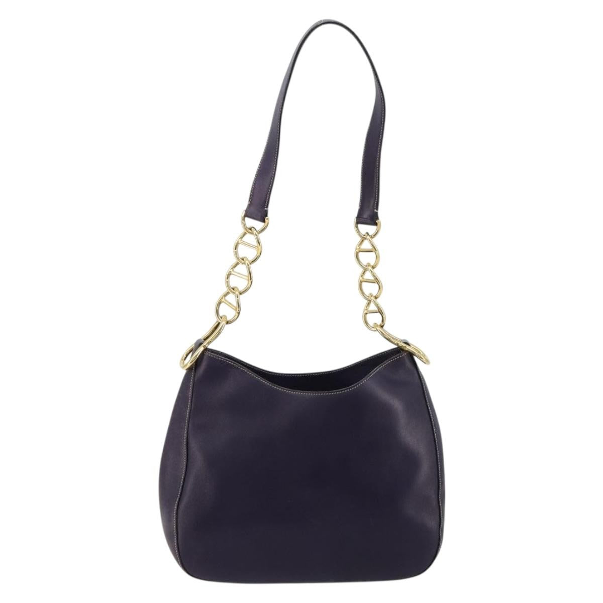 Prada Chain Shoulder Bag Leather Purple Leather Handbag ( )