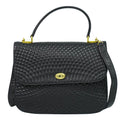 Bally Vintage Handbag Quilted Leather Black Leather Handbag (Authentic  )