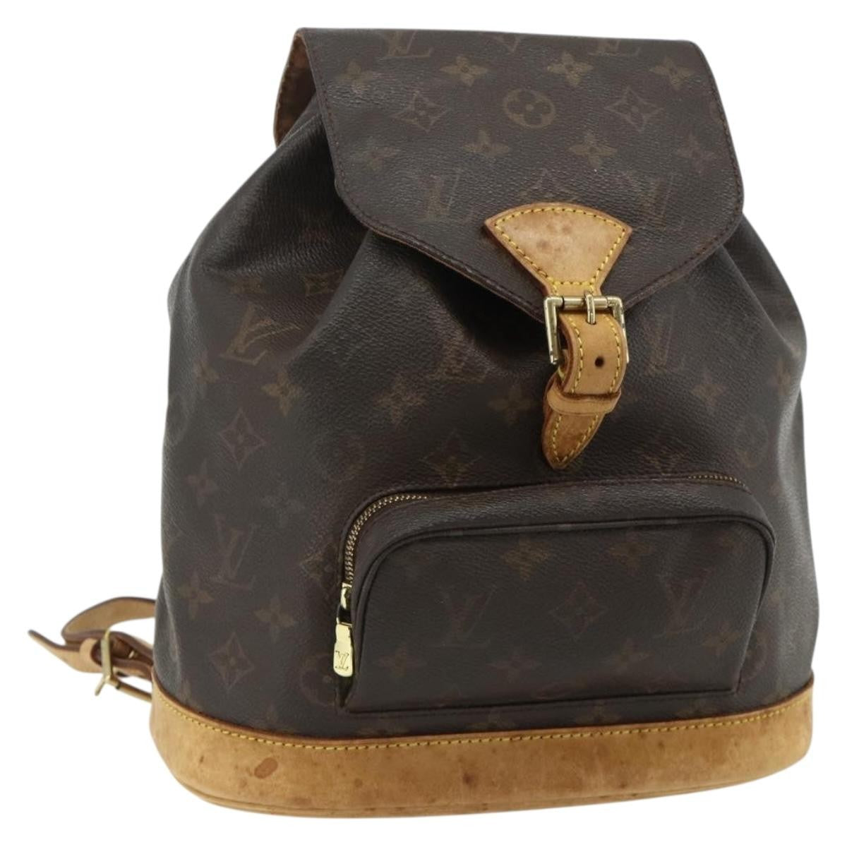 Louis Vuitton Vintage Montsouris Backpack Monogram Canvas Brown Canvas Backpack Bag ( )