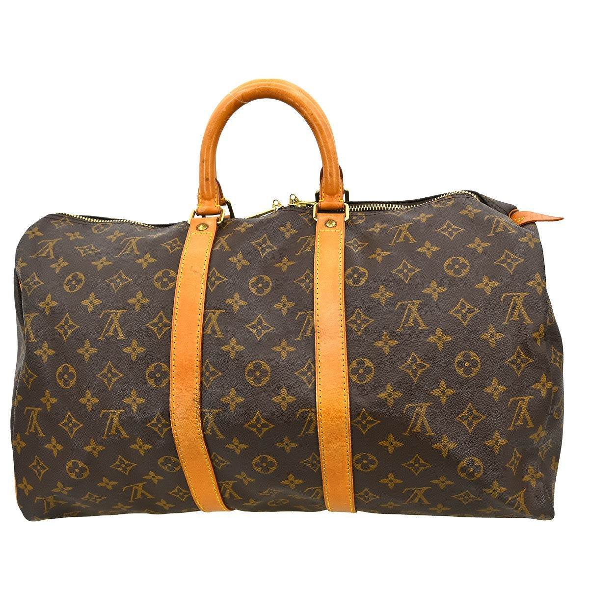 Louis Vuitton Keepall Bag Monogram Canvas Brown Canvas Handbag ( )