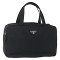 Prada Vintage Handbag Tessuto Black Nylon Handbag (Authentic  )