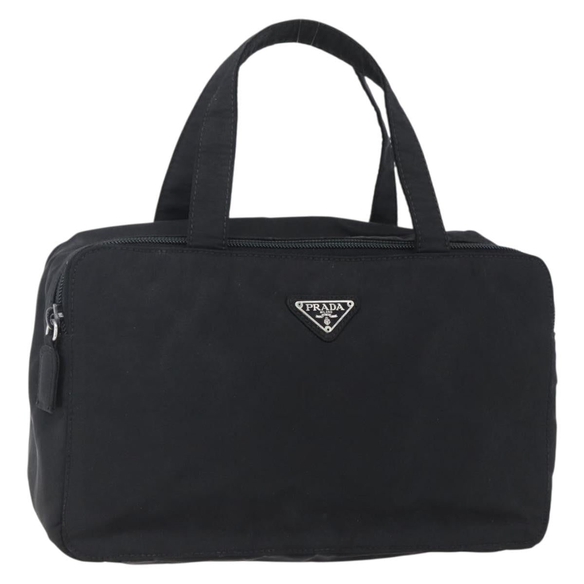 Prada Vintage Handbag Tessuto Black Nylon Handbag (Authentic  )