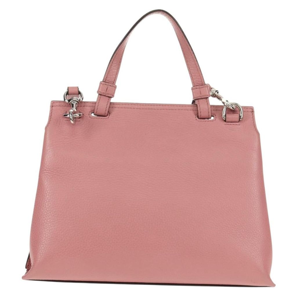Gucci Bamboo Daily Top Handle Bag Leather Pink Leather Handbag (Authentic  )