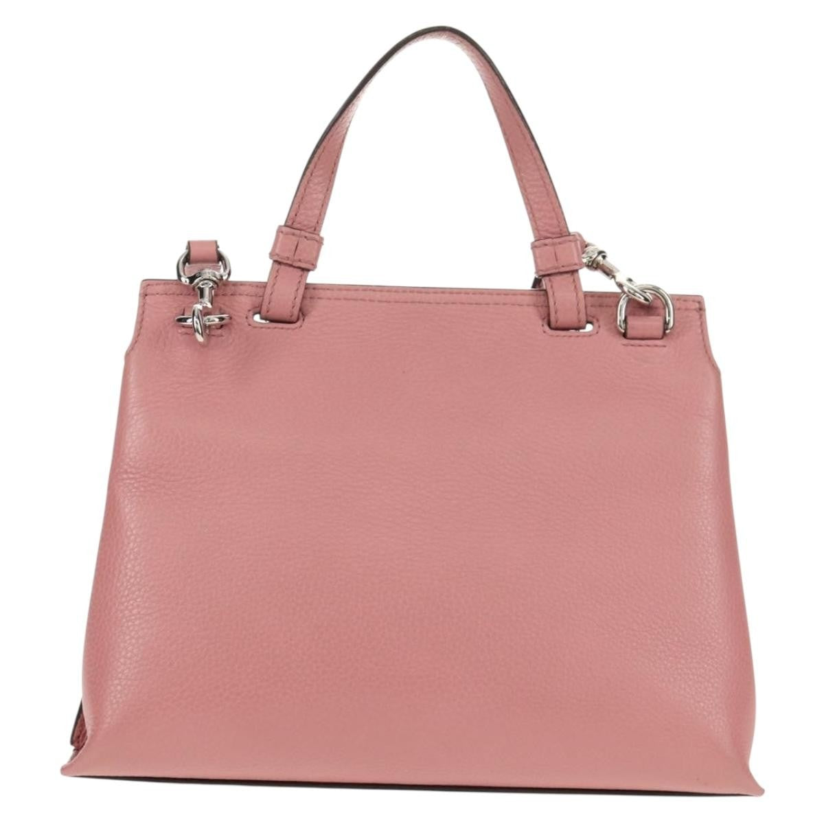 Gucci Bamboo Daily Top Handle Bag Leather Pink Leather Handbag (Authentic  )