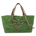 Bottega Veneta Intrecciato Leather Green Leather Handbag (Authentic  )