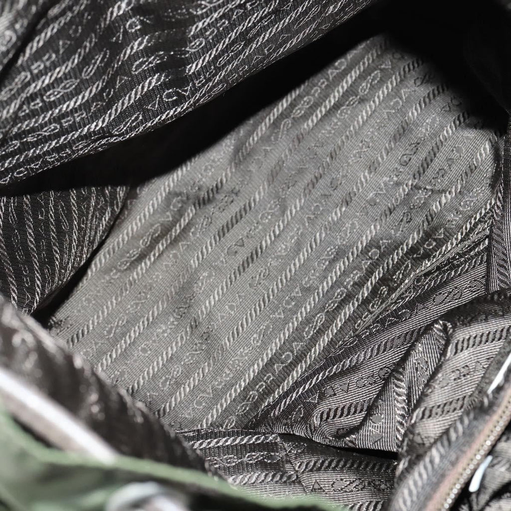 Prada Double Front Pocket Backpack Tessuto Khaki Nylon Backpack Bag (Authentic  )