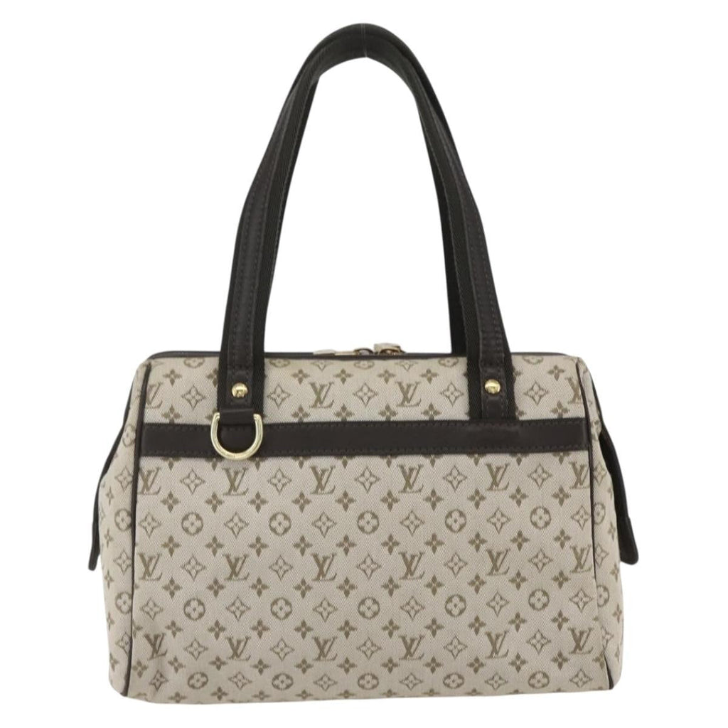 Louis Vuitton Josephine Handbag Mini Lin Khaki Canvas Handbag (Authentic  )
