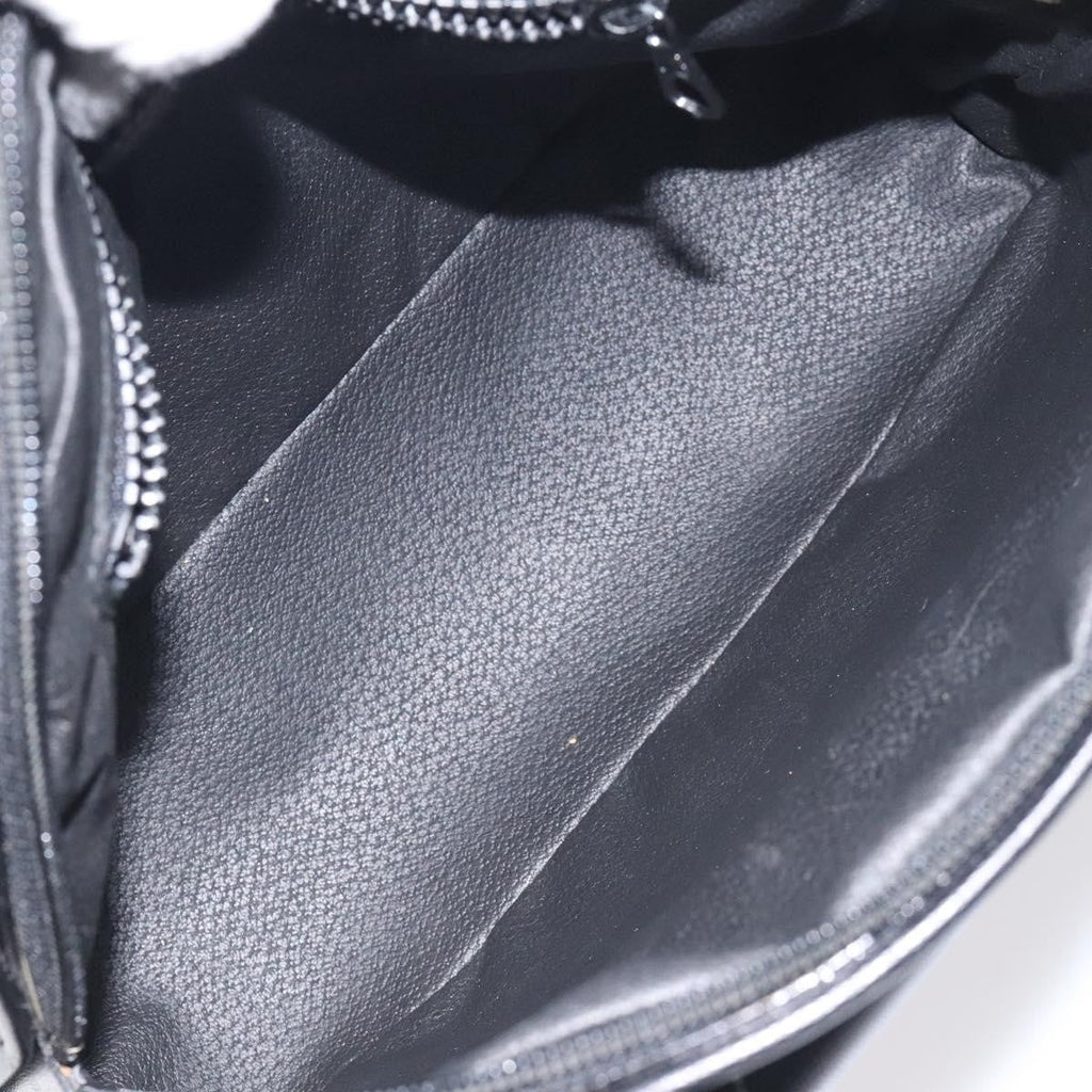 Celine Circle Logo Handbag Leather Black Leather Bag (Authentic  )