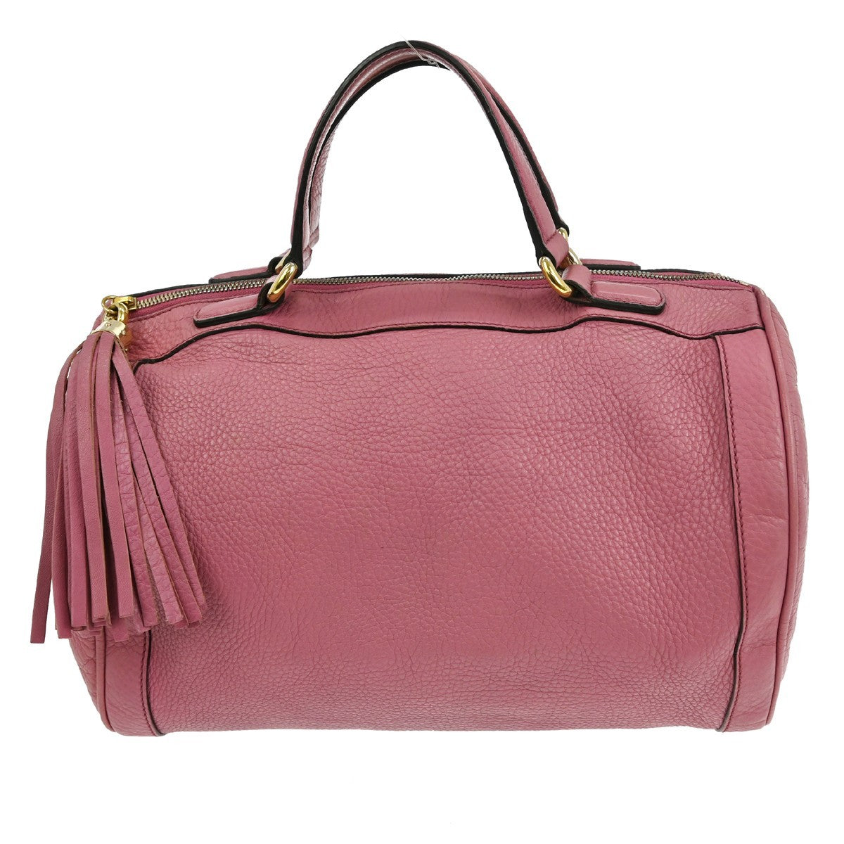 Gucci Soho Boston Bag Leather Pink Leather Handbag ( )