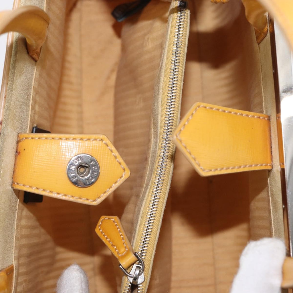 Fendi 2Jours Bag Leather Yellow Leather Handbag (Authentic  )