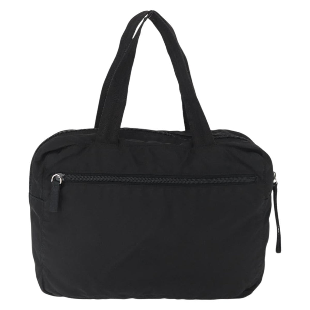 Prada Vintage Zip Handbag Tessuto Black Nylon Handbag (Authentic  )