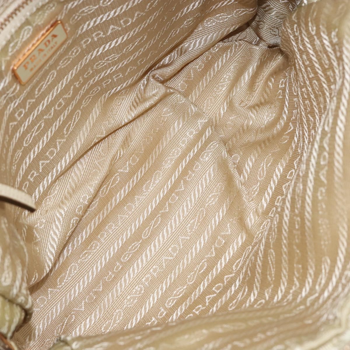 Prada Vintage Handbag Tessuto Beige Nylon Handbag (Authentic  )