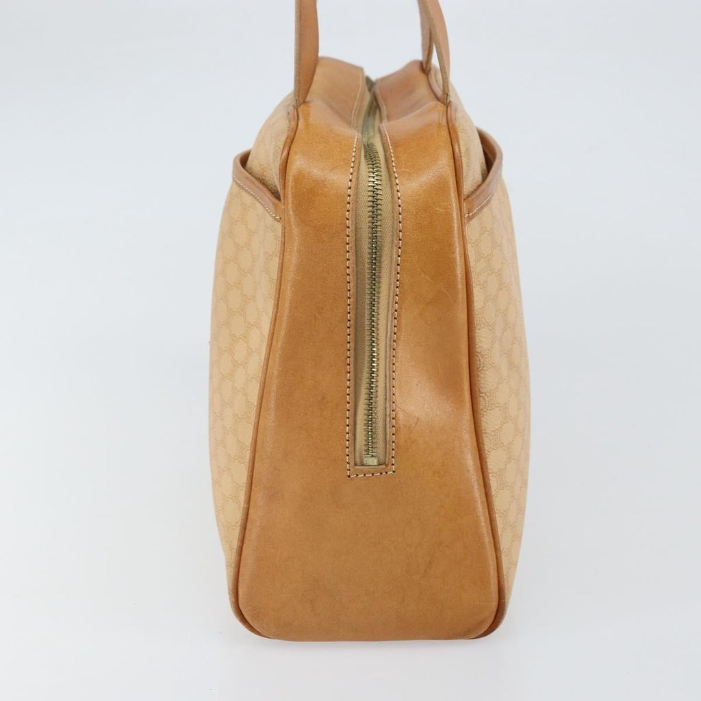 Celine Vintage Macadam Handbag Canvas And Leather Beige Canvas Handbag (Authentic  )