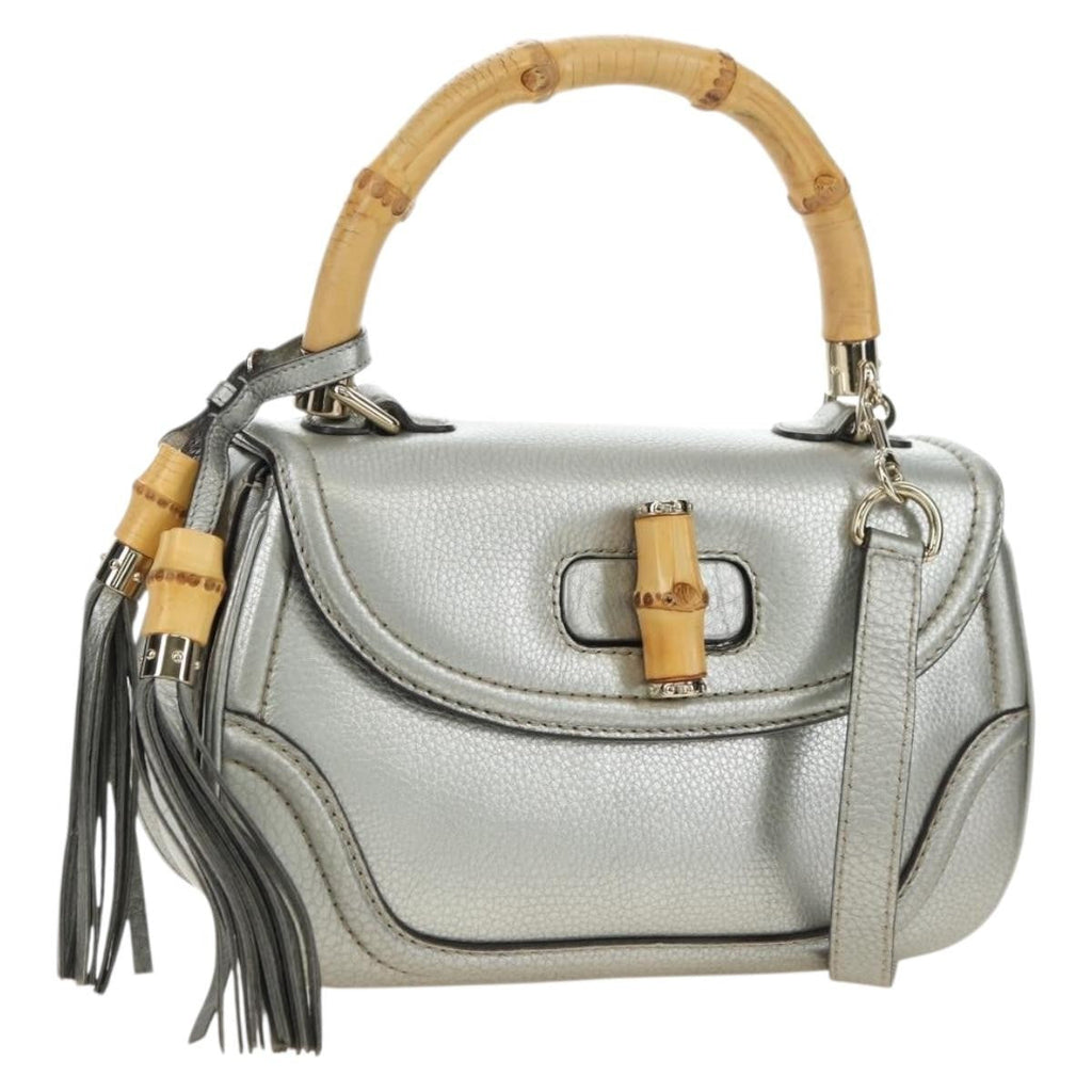Gucci Vintage Bamboo Top Handle Bag Leather Multicolour Leather Handbag ( )