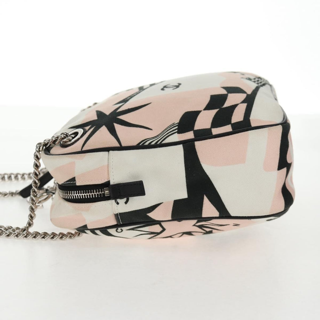 Chanel La Pausa Bay Camera Case Bag Printed Canvas Pink Canvas Bag (Authentic  )