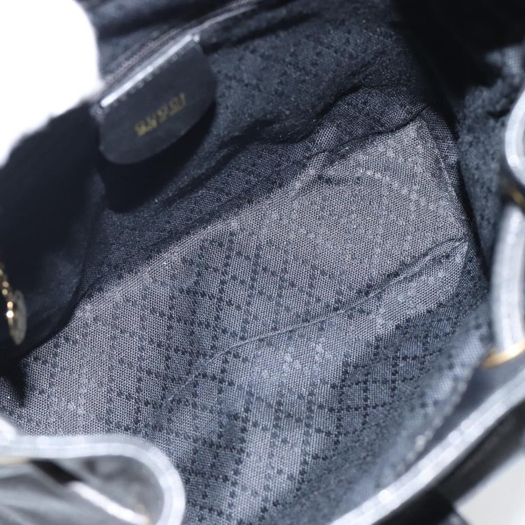 Gucci Vintage Bamboo Backpack Leather Black Leather Backpack Bag ( )