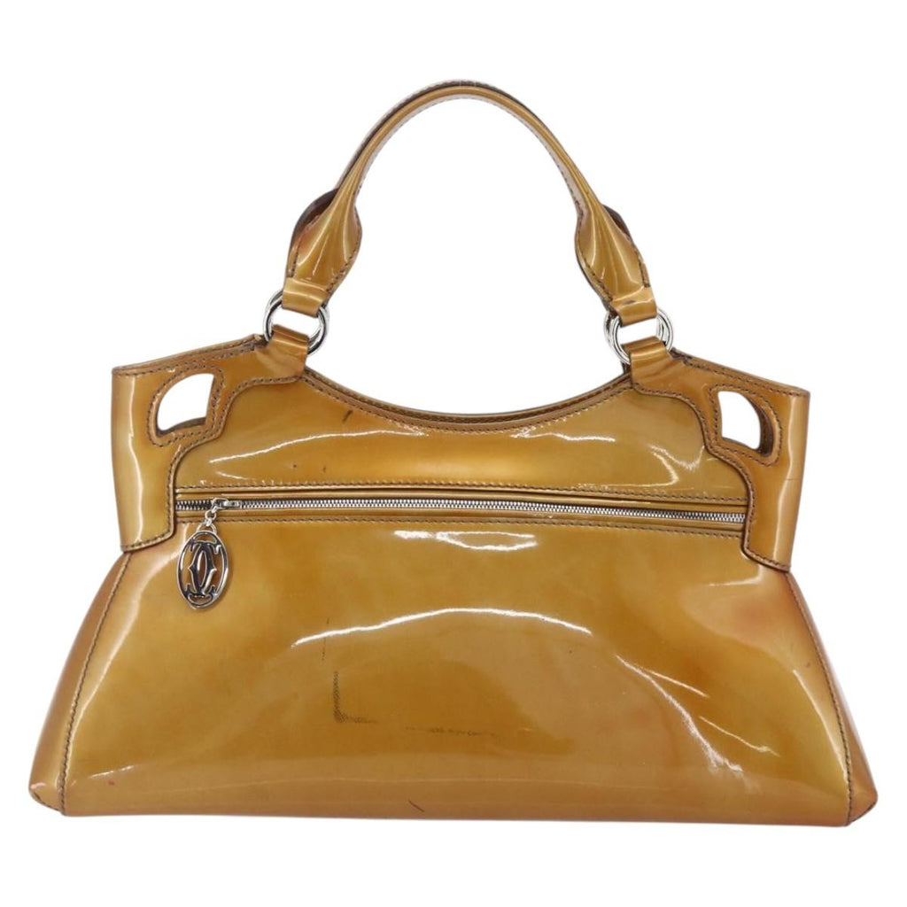 Cartier Marcello Handbag Patent Leather Yellow Patent_Leather Handbag (Authentic  )