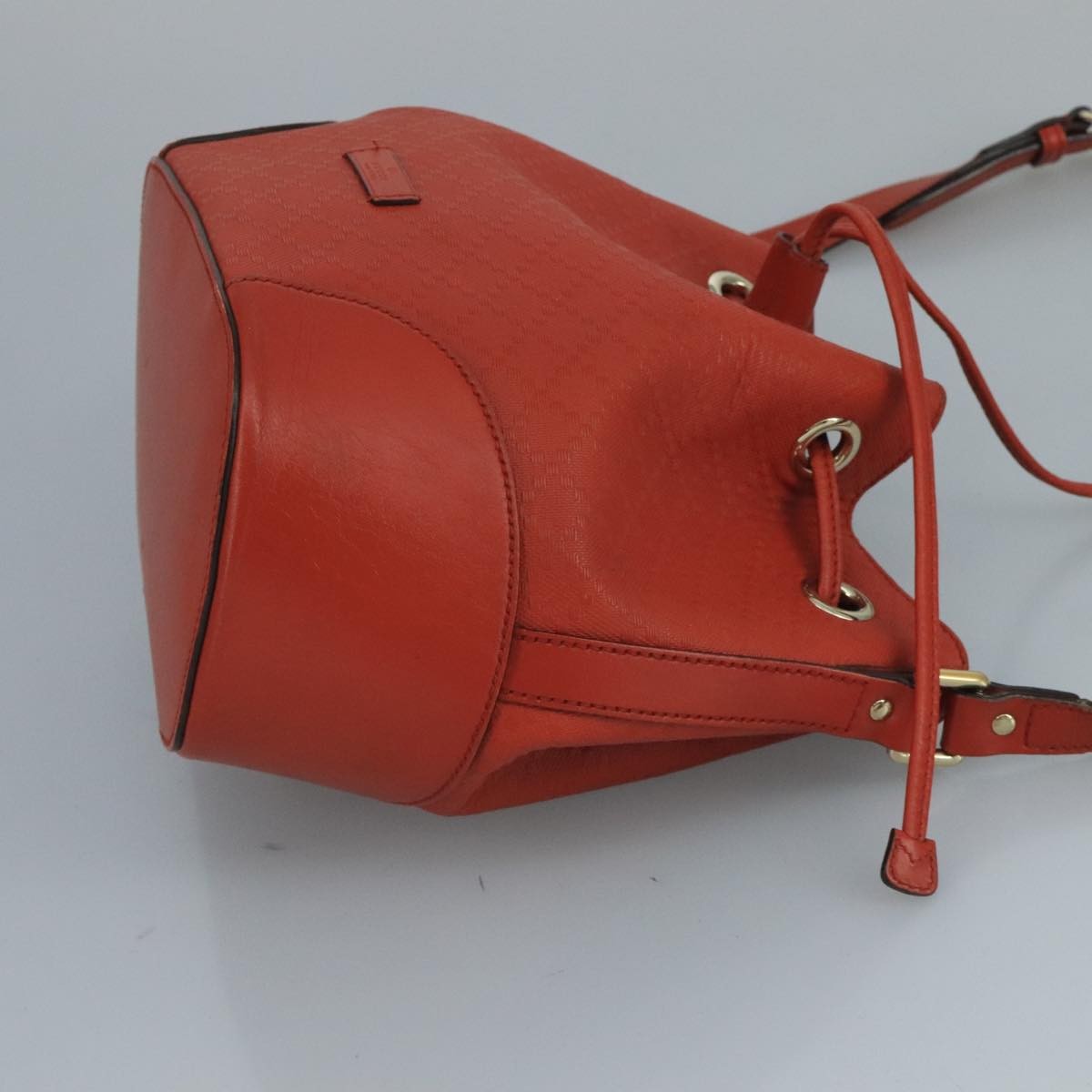 Gucci Bright Bucket Bag Diamante Leather Orange Leather Bag (Authentic  )